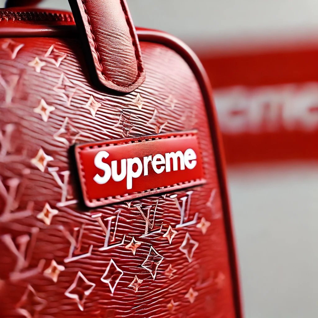 DALL%C2%B7E%202024-08-14%2013.07.00%20-%20A%20detailed%20image%20featuring%20the%20limited%20edition%20LOUIS%20VUITTON%20x%20Supreme%20collaboration%20in%20red.%20The%20focus%20is%20on%20a%20red%20leather%20item,%20such%20as%20a%20bag%20or%20wall.webp